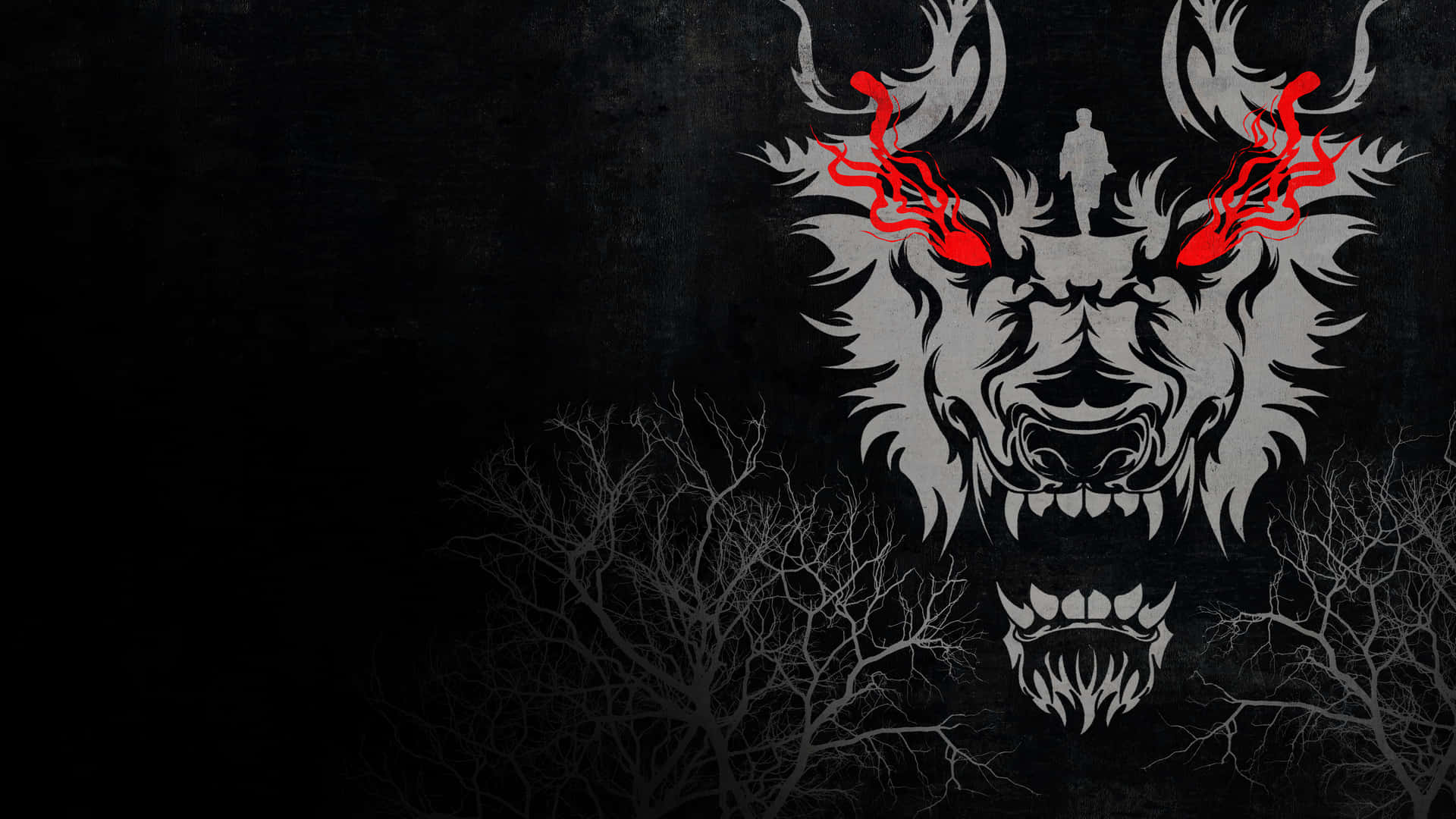 Overt Wolf Illustration Background