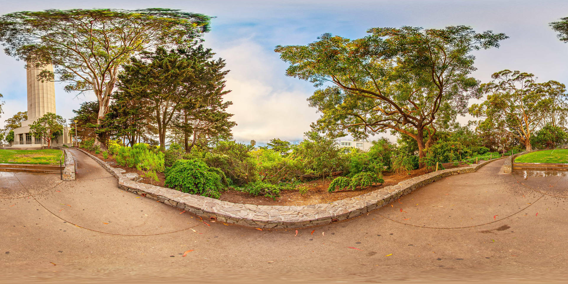 Overview Of Coit Tower And Pioneer Park Background