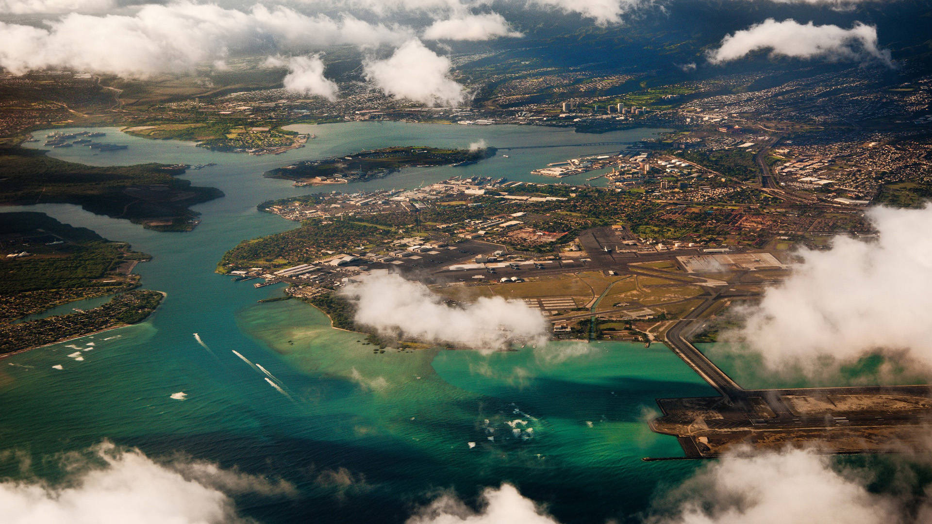 Overview Shot Of Pearl Harbor Background