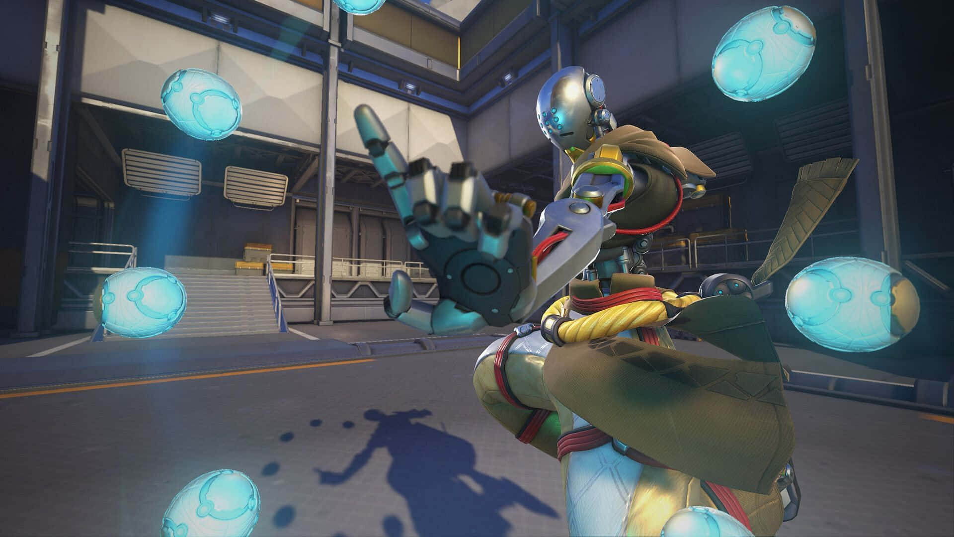 Overwatch - A Character With A Blue Ball In His Hand Background