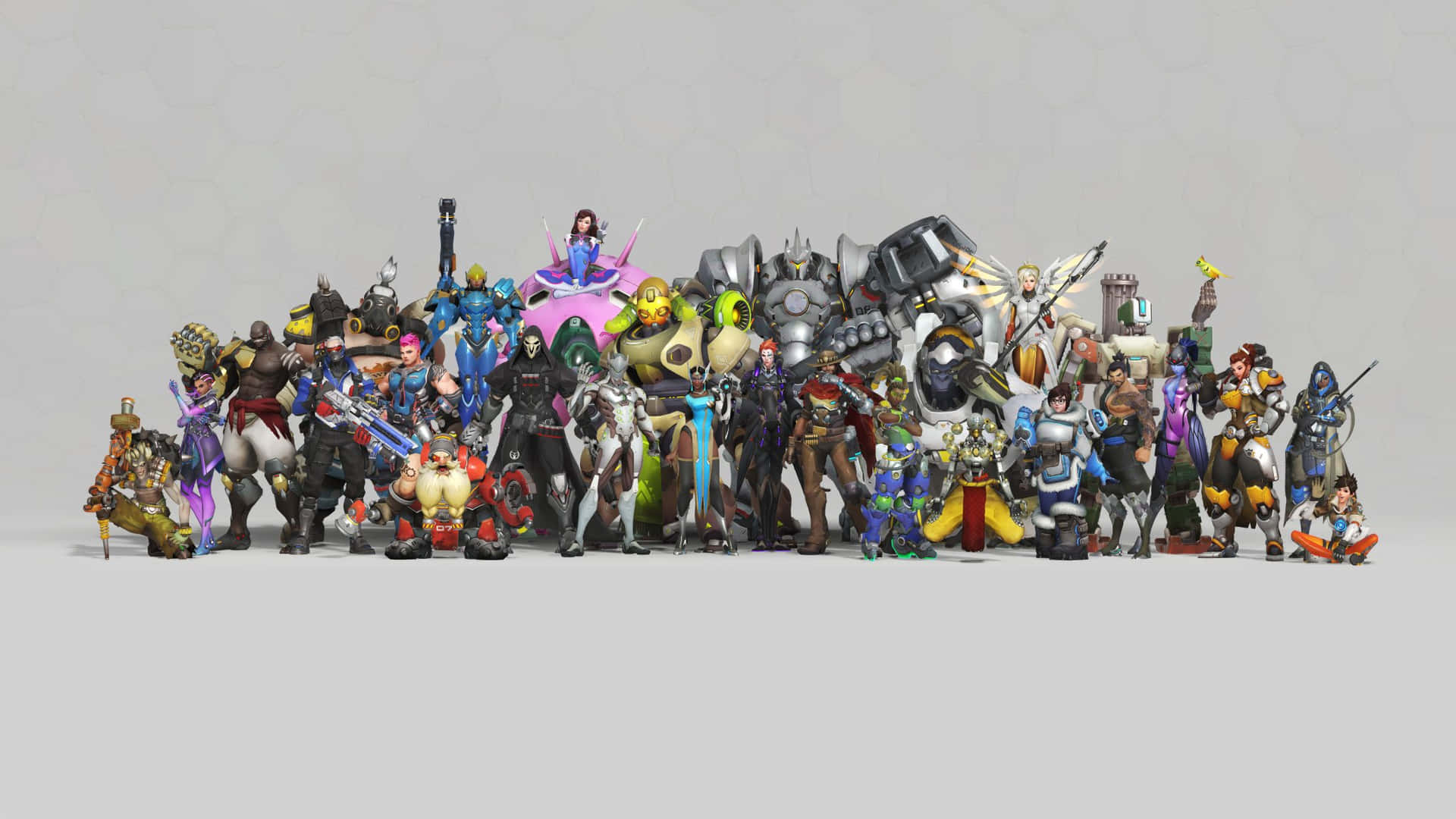 Overwatch Characters In A Group Pose Background
