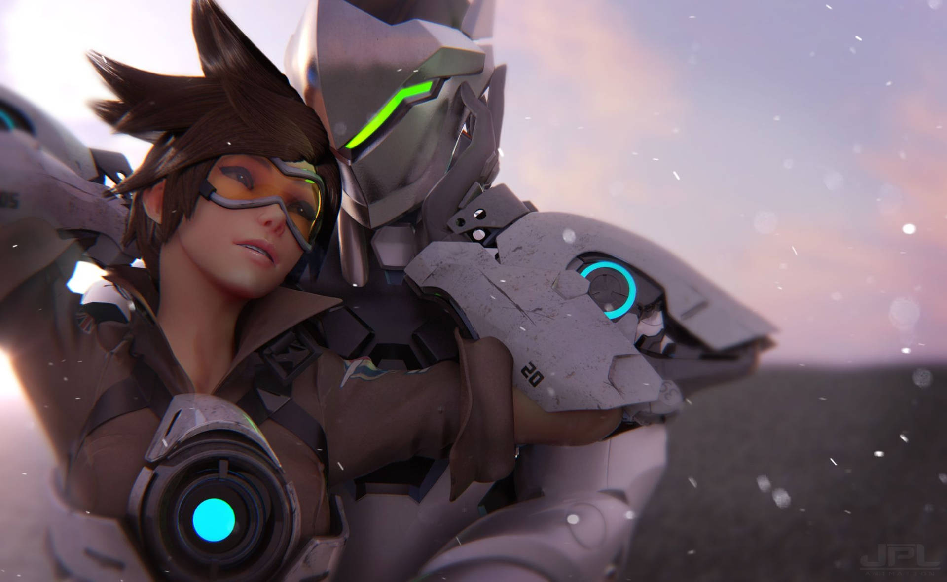 Overwatch Couple Genji And Tracer Background