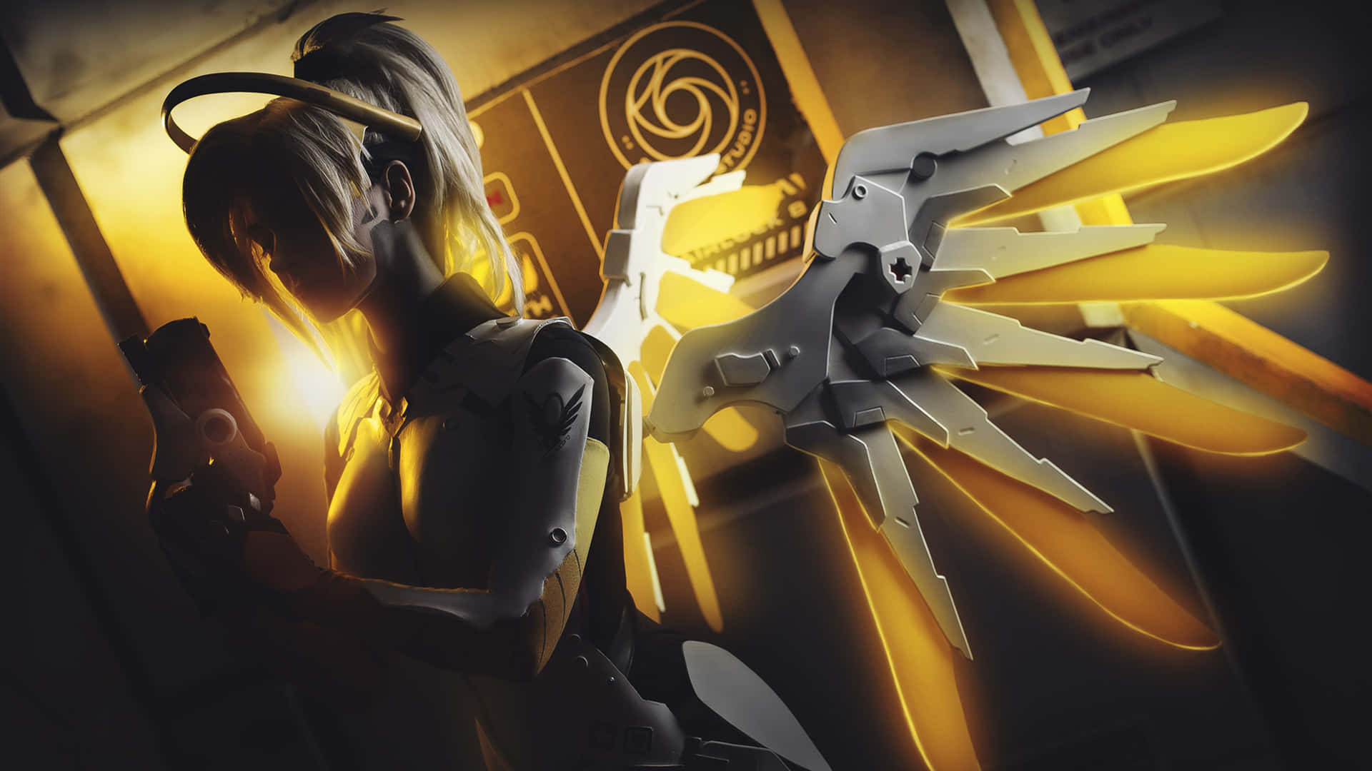 Overwatch Healer - Mercy In Action Background