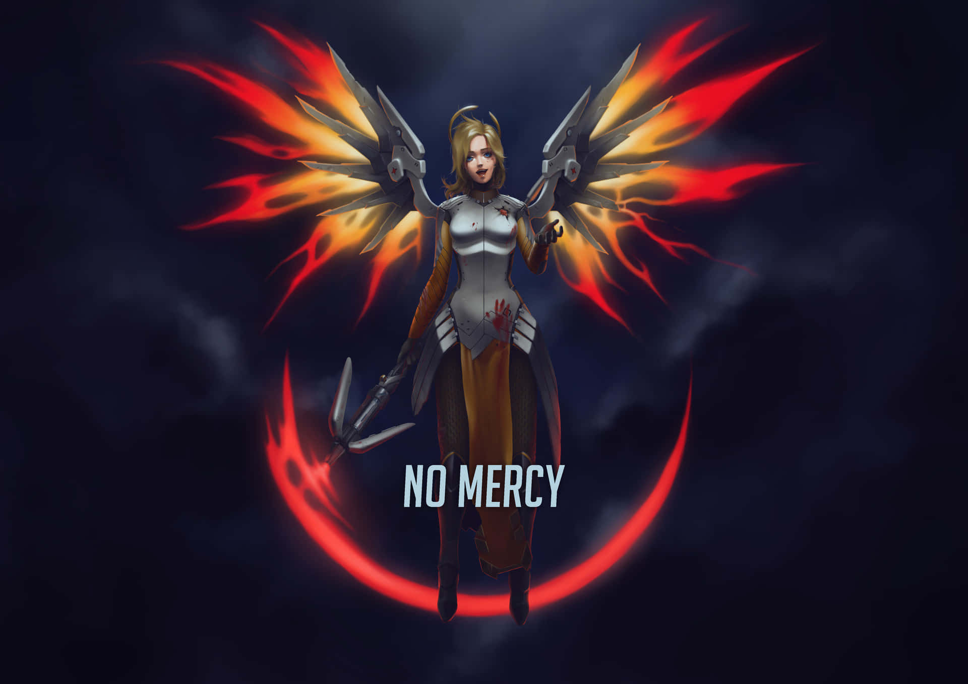 Overwatch Hero Mercy In Action Background