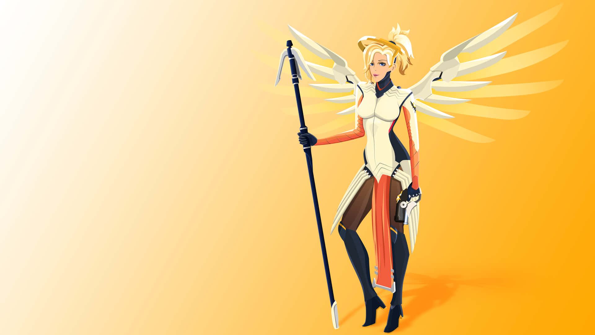 Overwatch Mercy In Action On The Battlefield