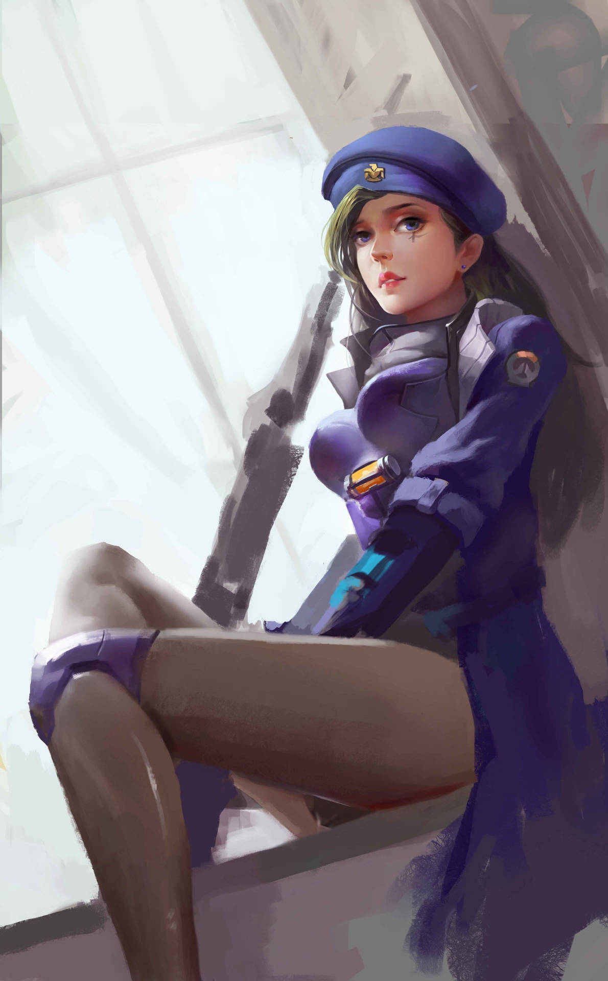 Overwatch Phone Ana Gun Painting Background