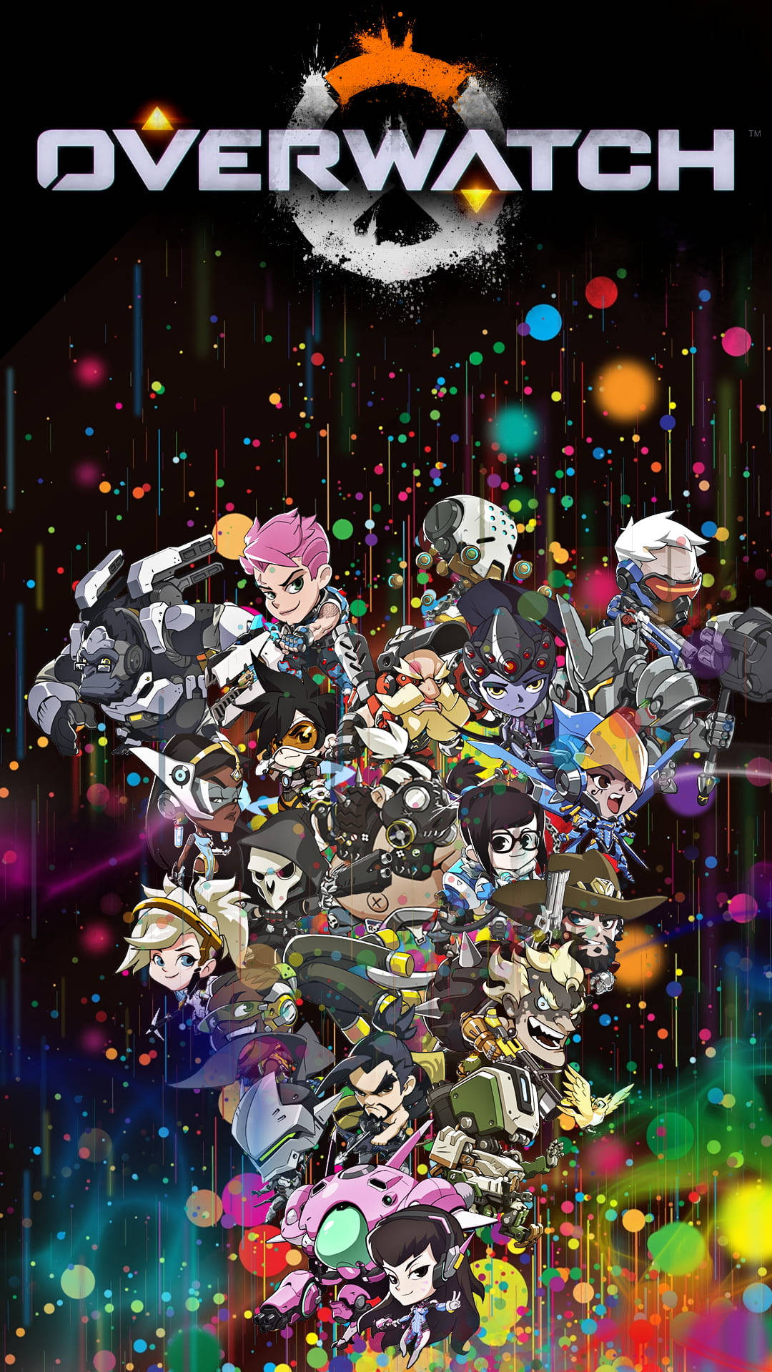 Overwatch Phone Chibi Characters Background