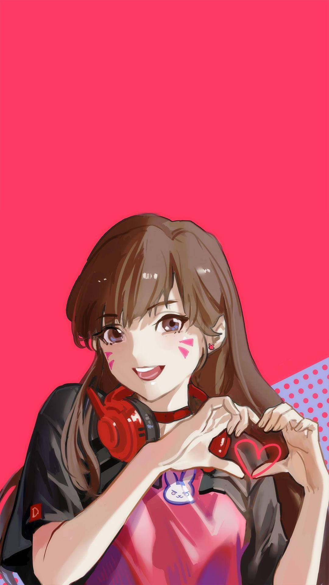 Overwatch Phone Dva Heart Hands Background