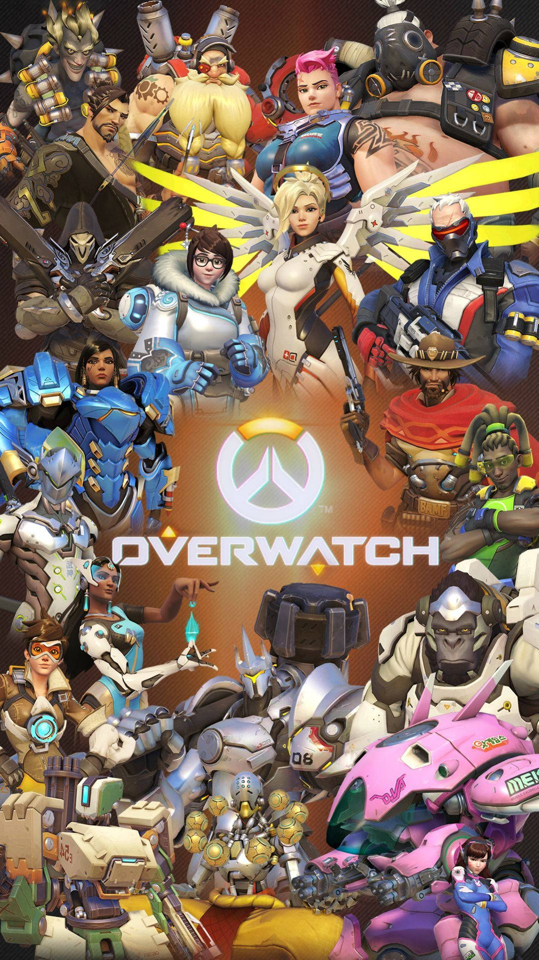 Overwatch Phone Heroes Together Background