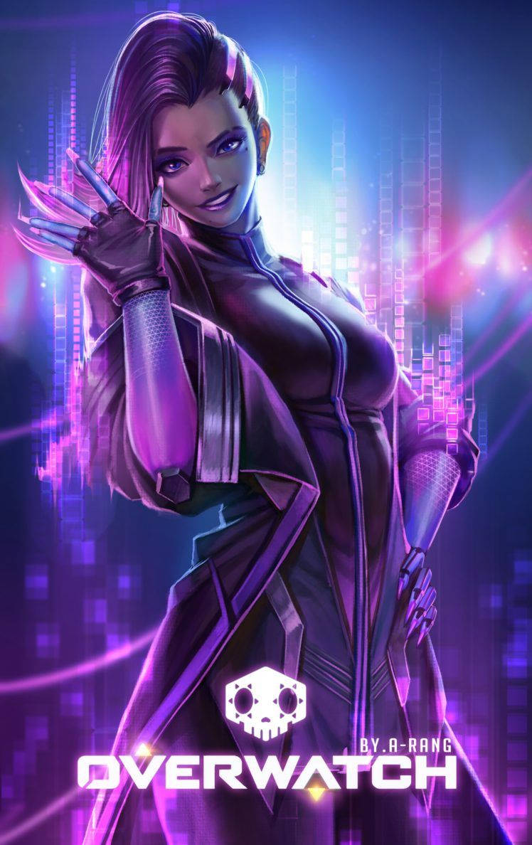 Overwatch Phone Sombra Wave Background