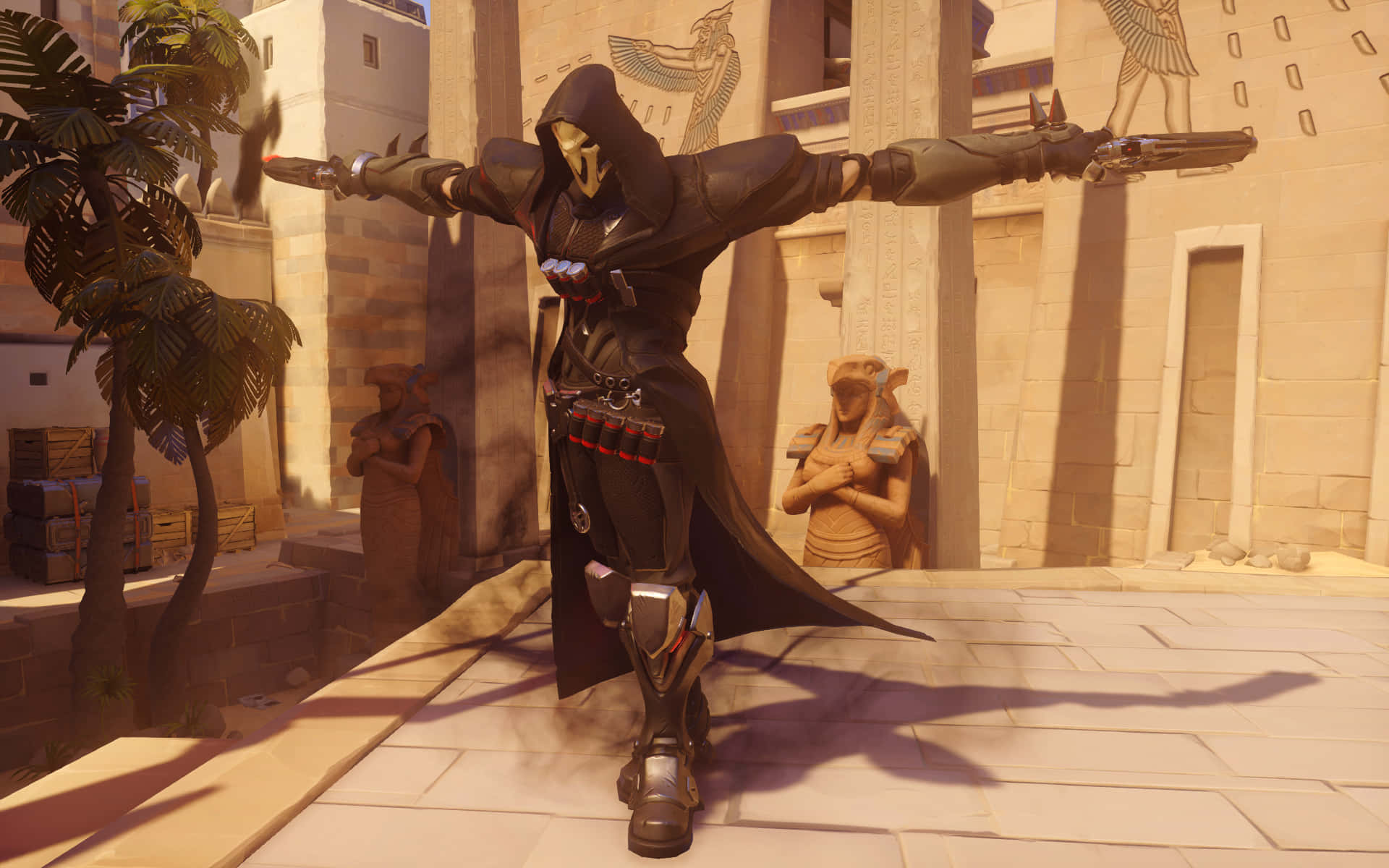 Overwatch's Reaper In Action Background