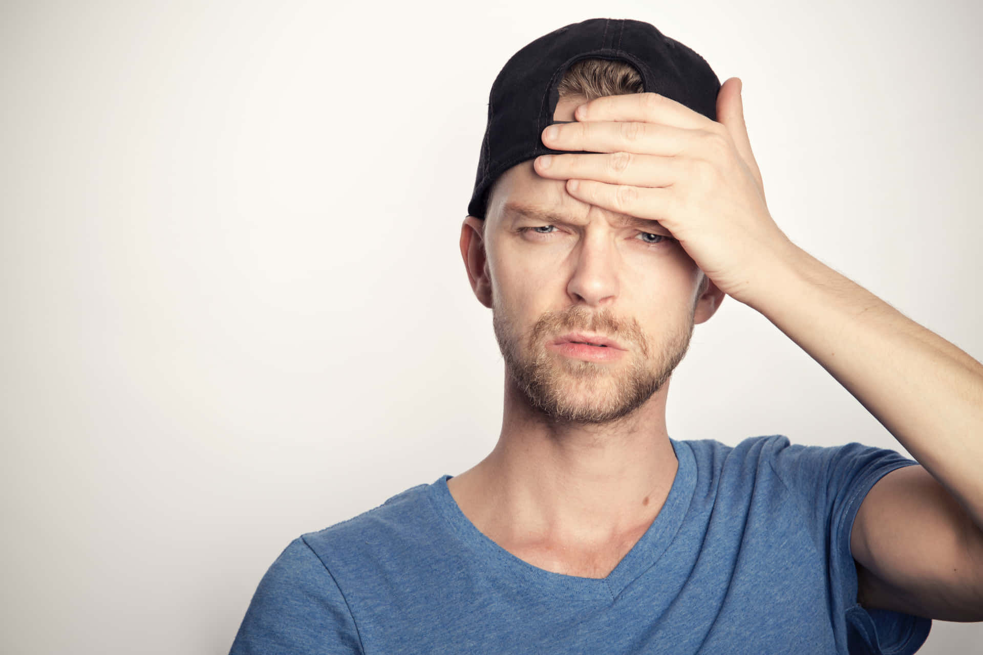 Overwhelmed Businessman Experiencing Frustrations Background