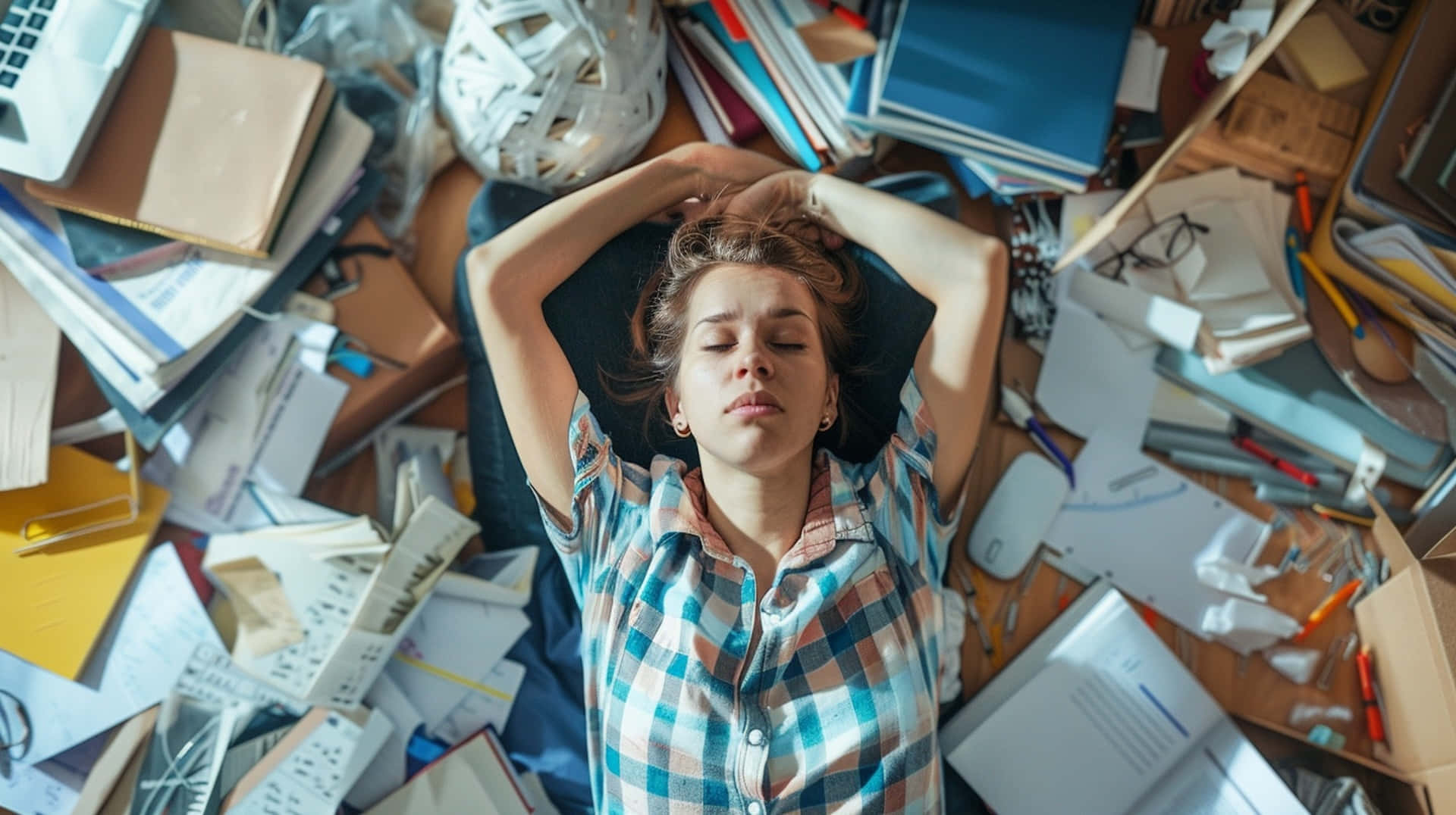 Overwhelmed By Clutter Background