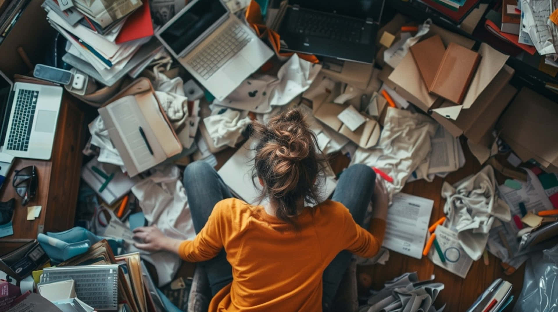 Overwhelmedby Clutter Background