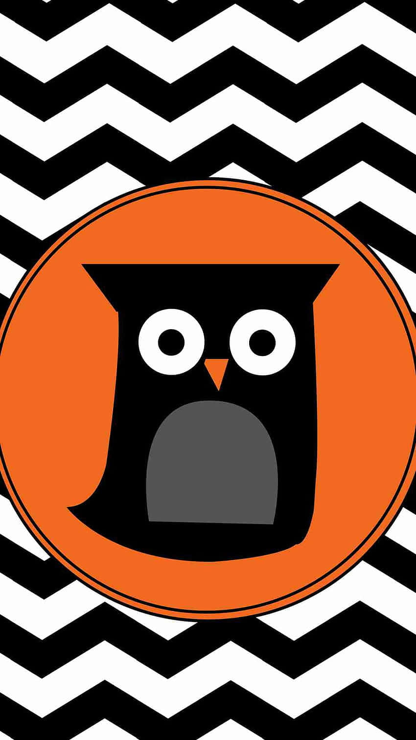 Owl Halloween Printables - Chevron Black And White Background