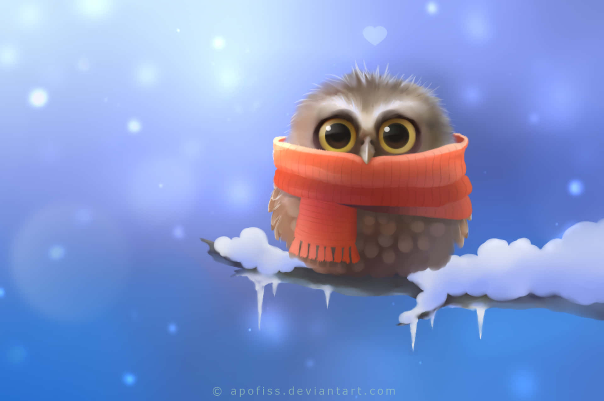 Owl In Scarf - Winter Wallpaper Background