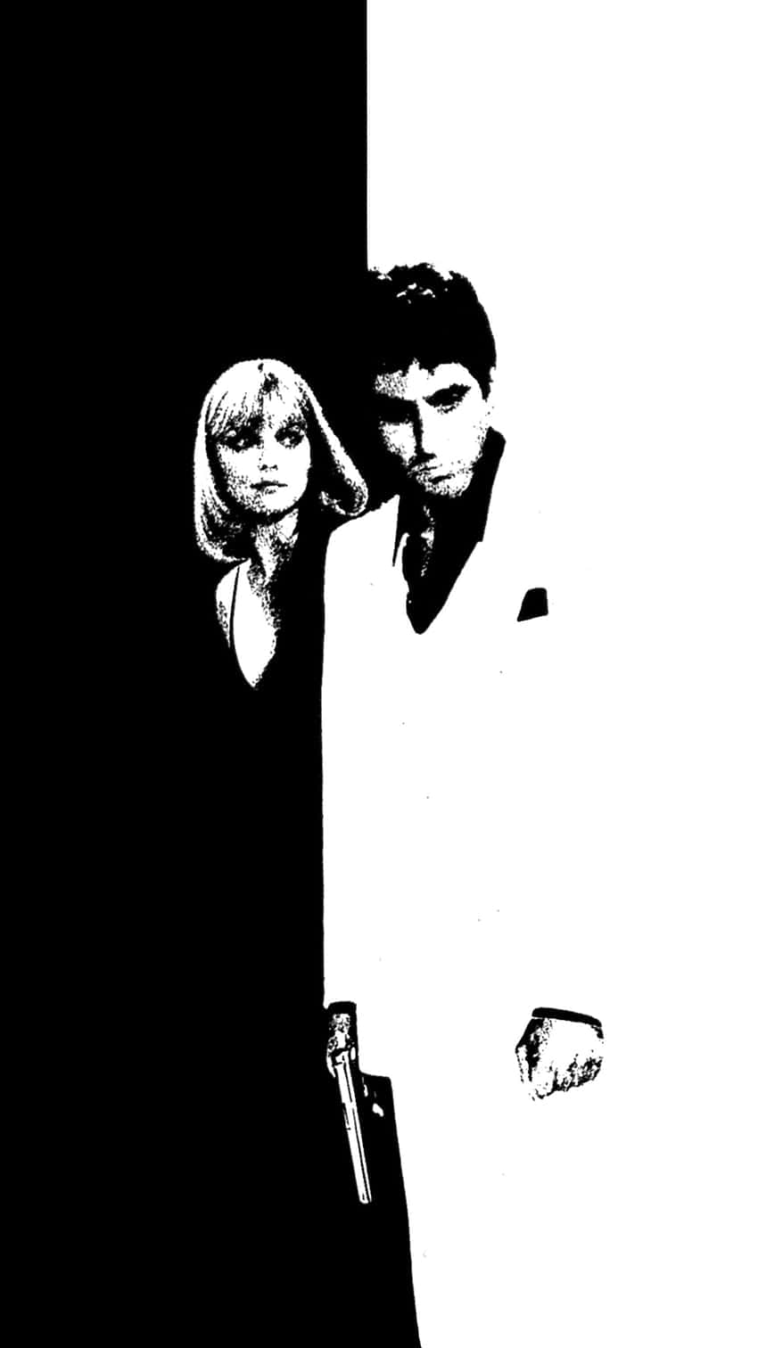 Own The Gangster Lifestyle With An Iphone Featuring The Iconic Scarface Logo Background