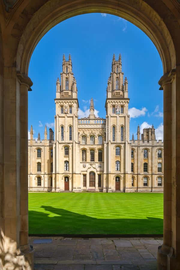 Oxford University All Souls College Green Grass Background