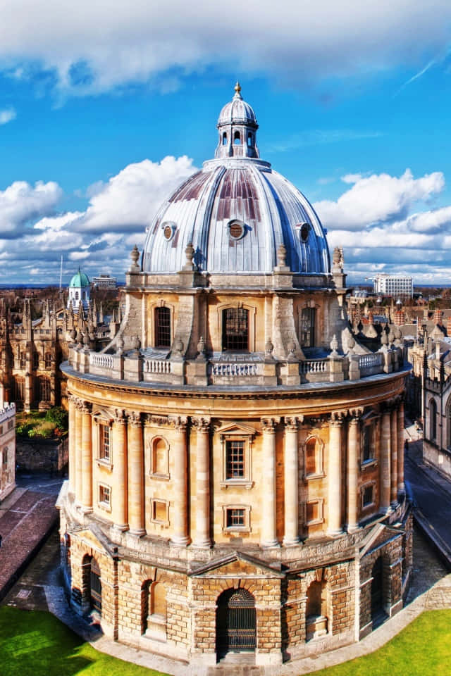 Oxford University With Radcliffe Camera Under Sunshine Background