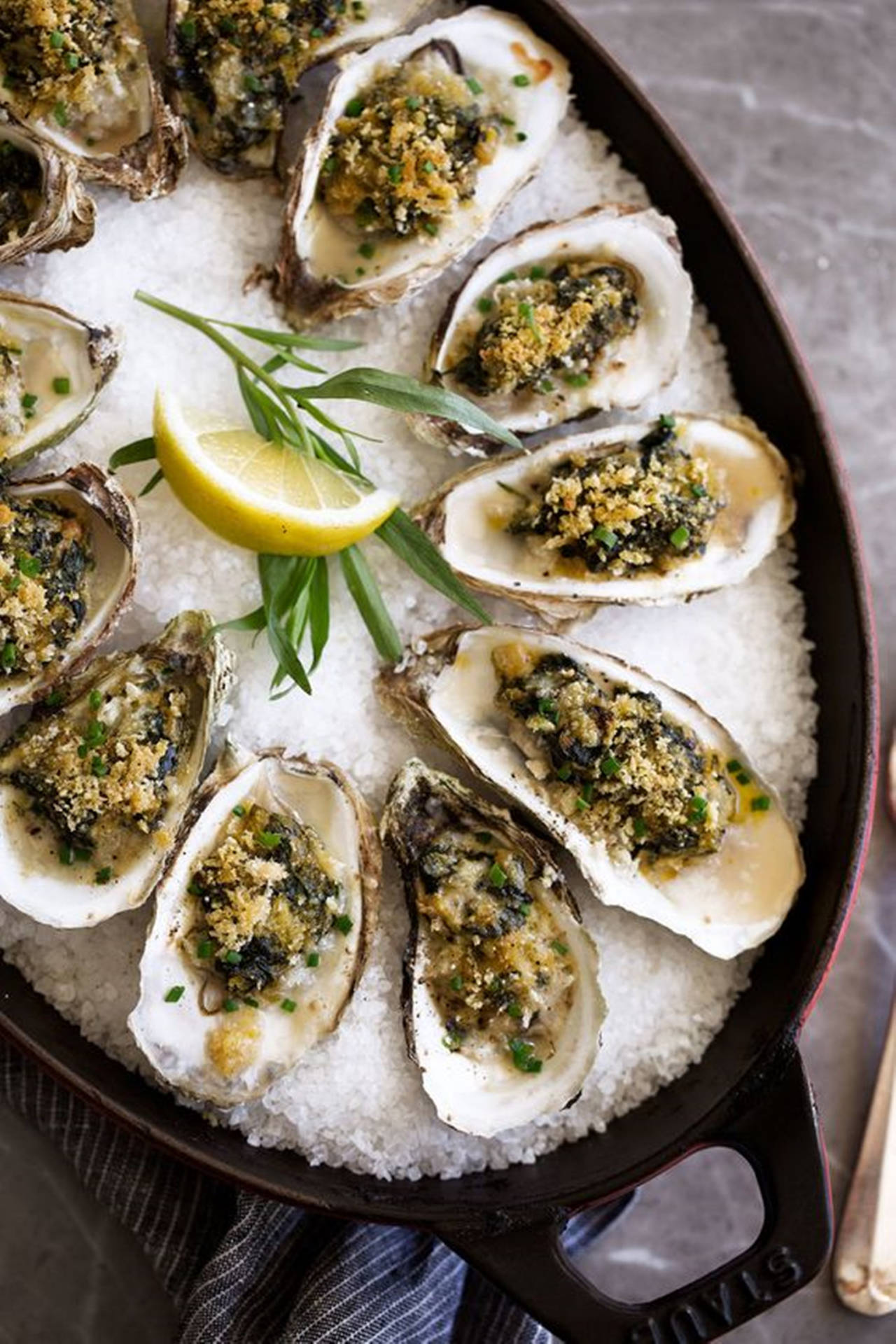 Oyster Rockefeller Recipe Background