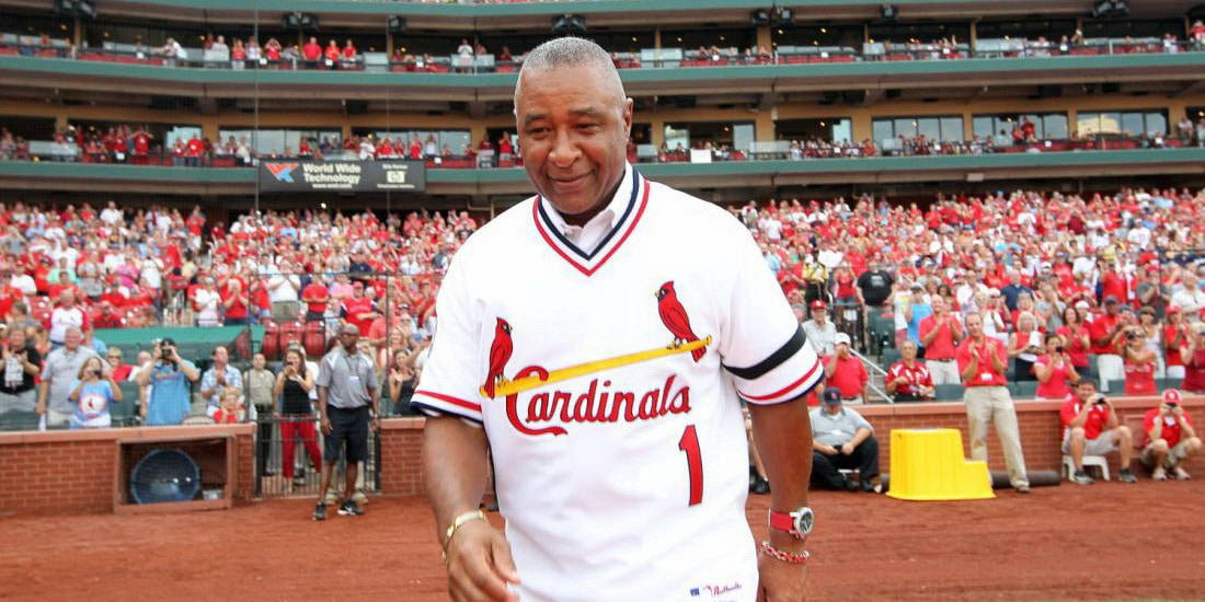 Ozzie Smith On Baseball Field Background