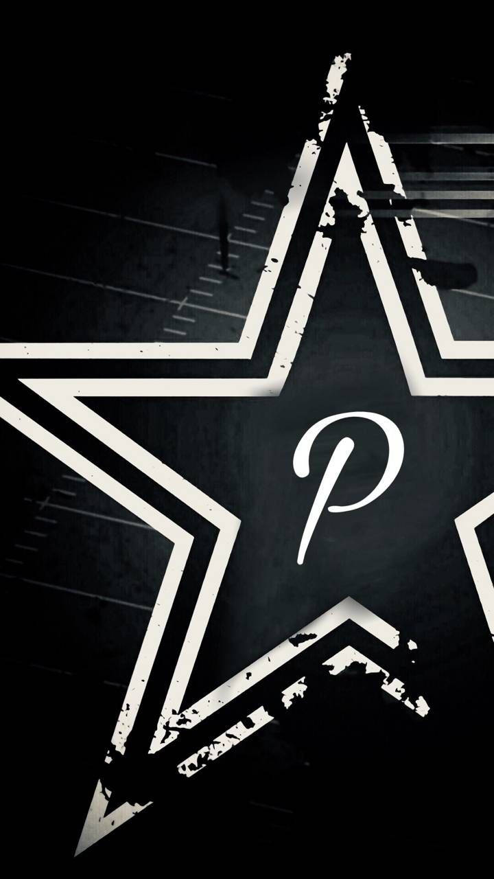 P Letter In A Star Background