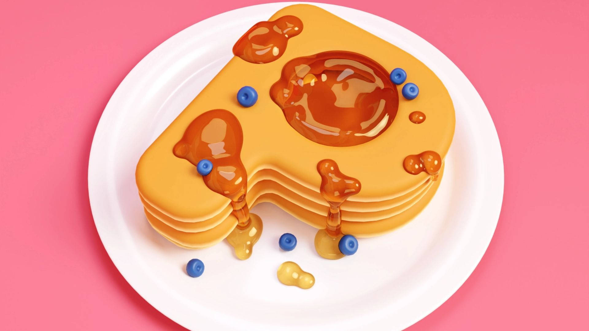 P Shape Pancakes Background