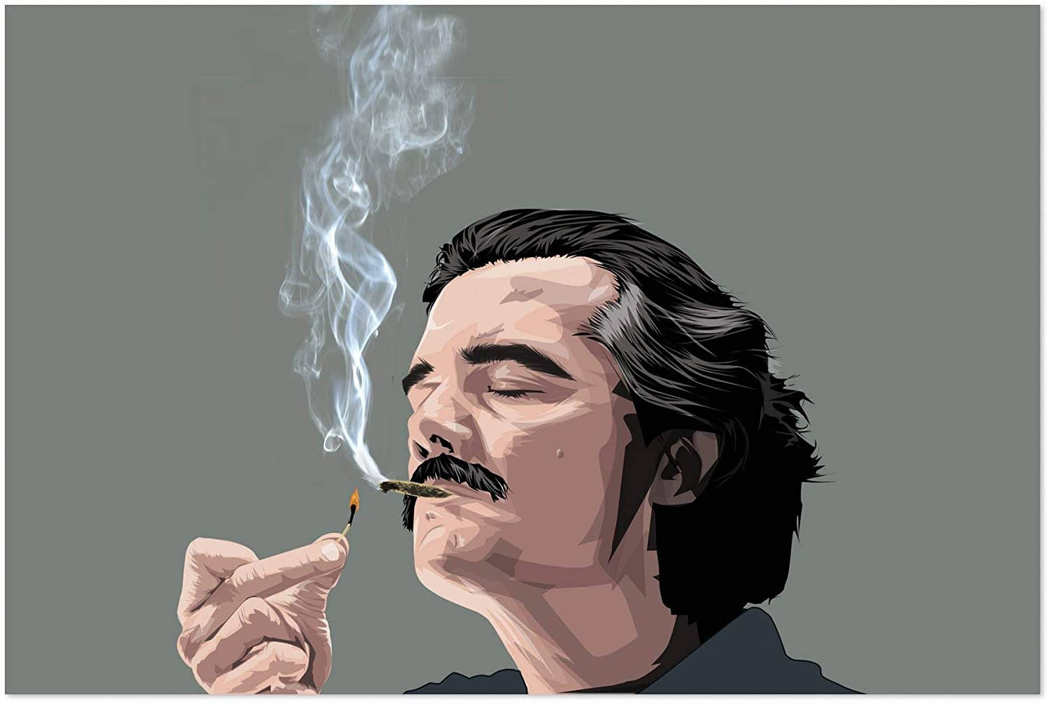 Pablo Escobar Smoking A Cigarette