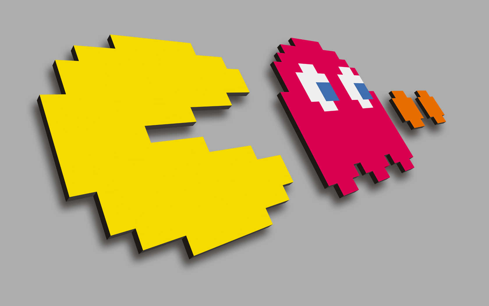 Pac Man And Pac Man Pixel Art Background