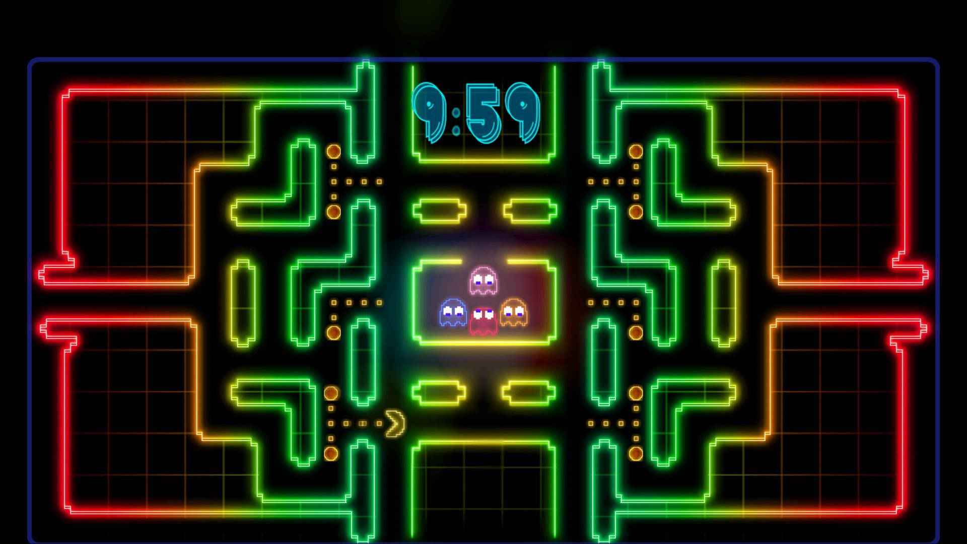 Pac Man Rainbow Game Interface Background