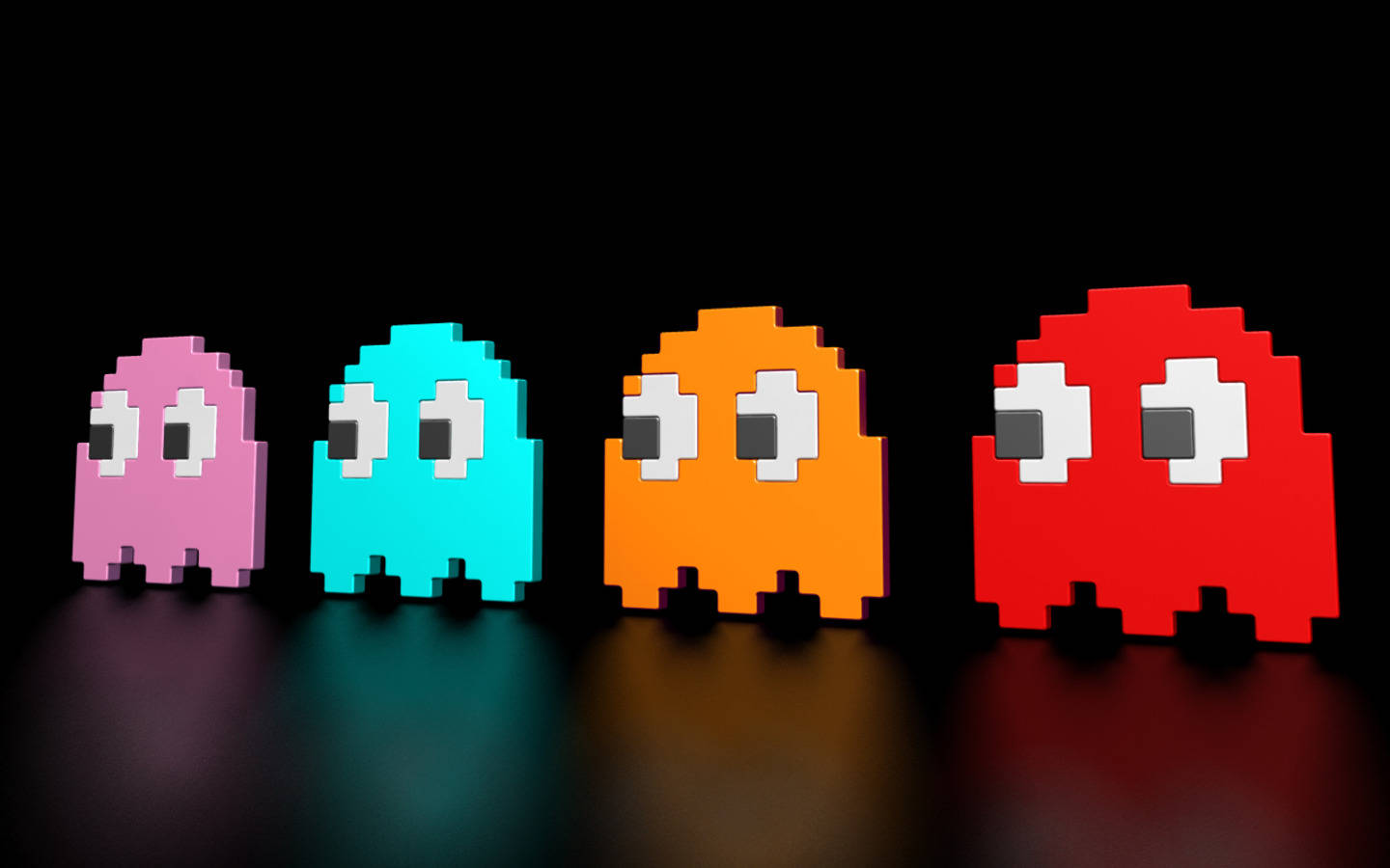 Pac Man Video Game Ghosts Background