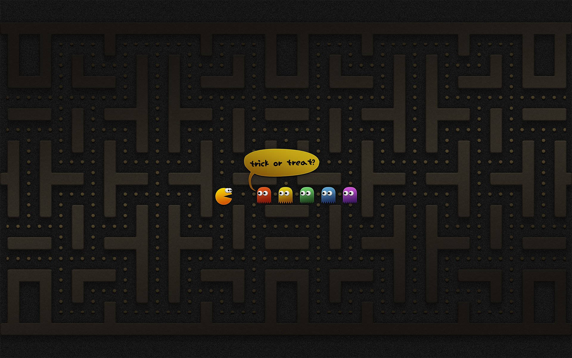 Pac Man Video Game Halloween Theme Background