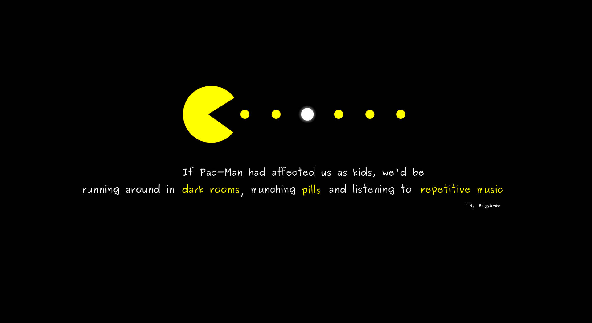 Pac Man Video Game Quote Background