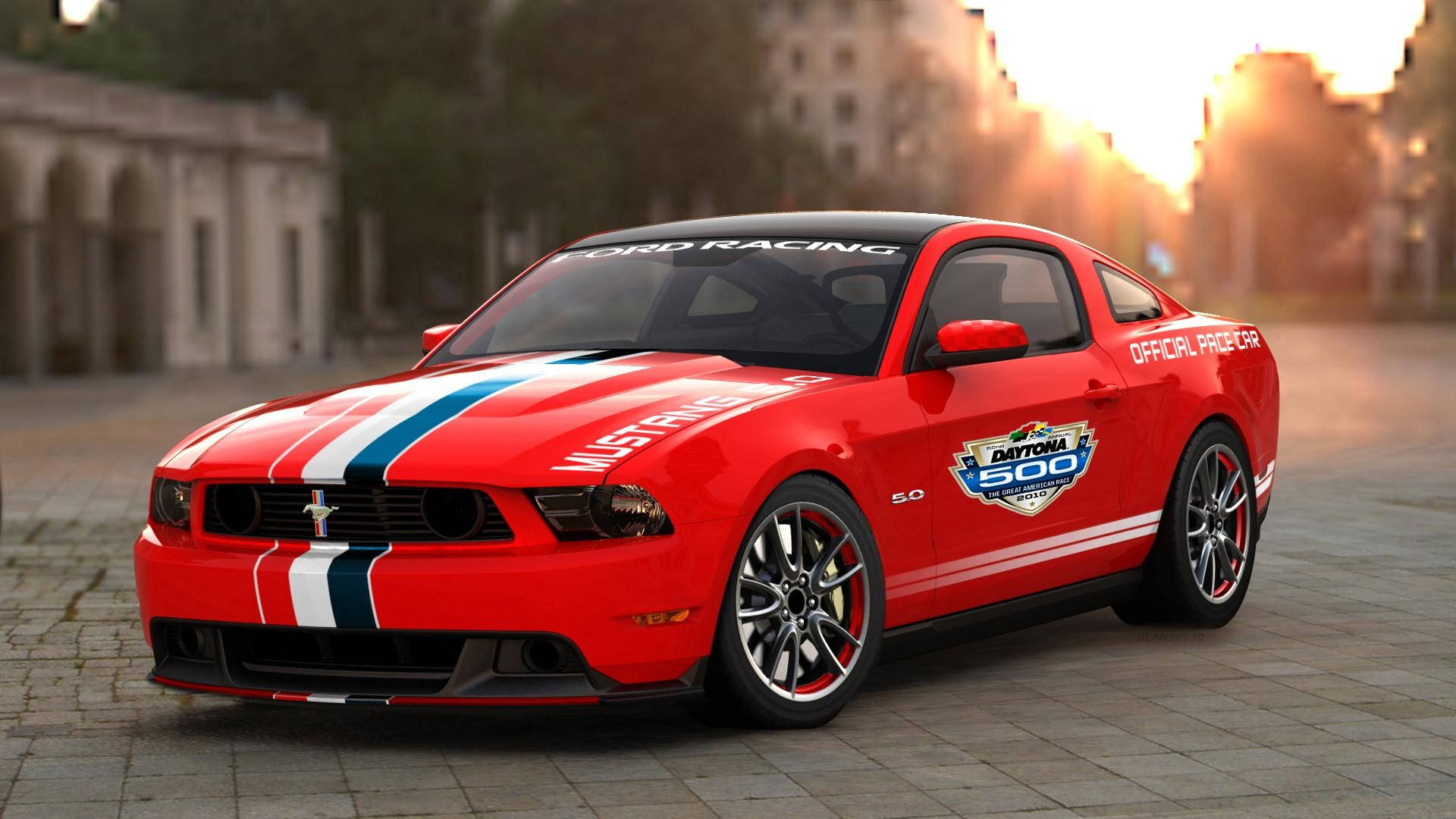 Pace Car Red Ford Mustang Hd