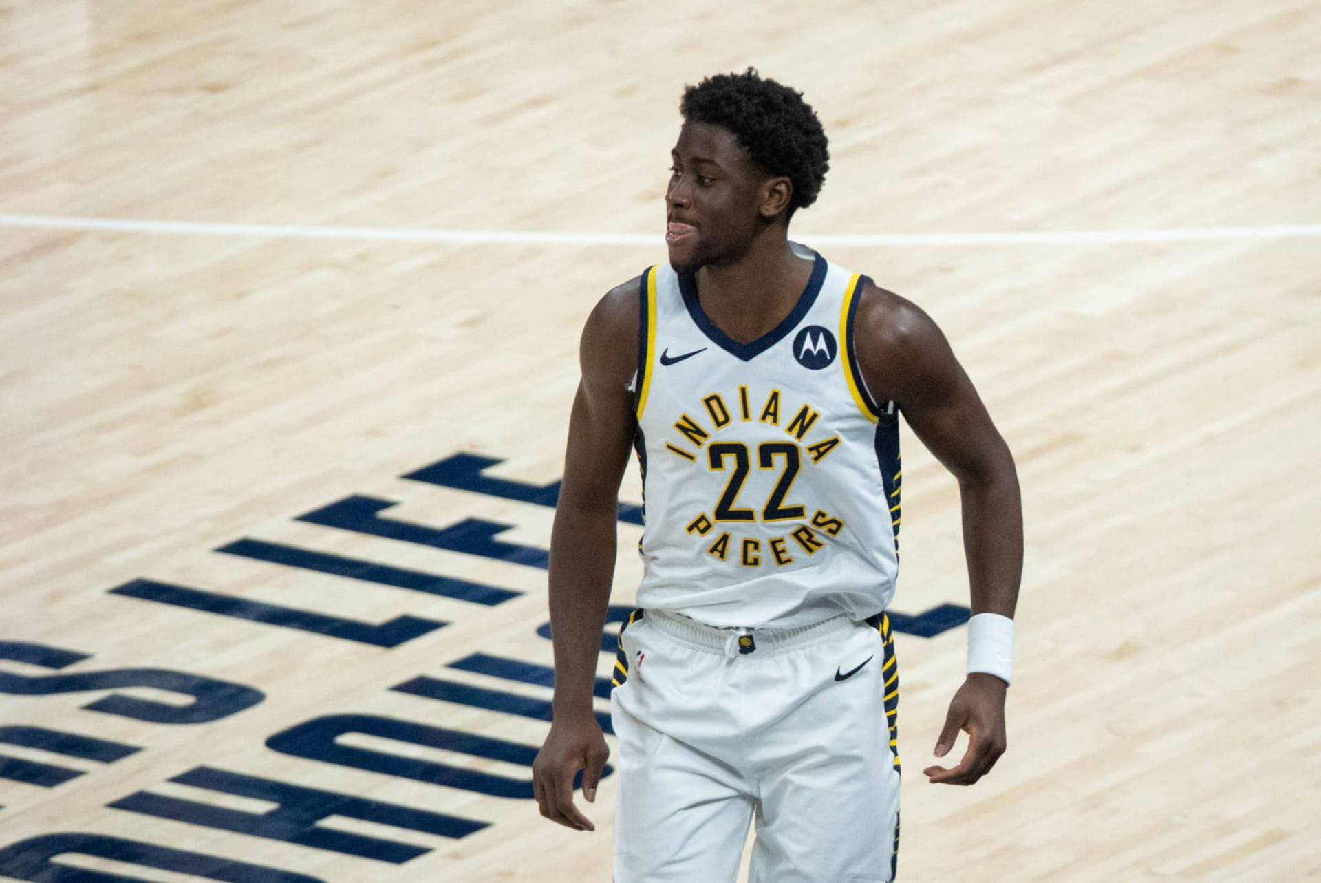 Pacers Caris Levert On Court Background