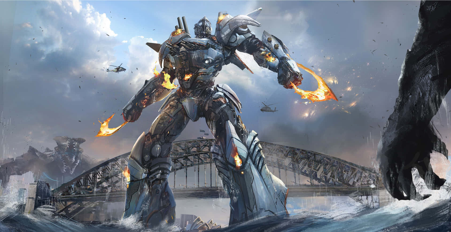 Pacific Rim Jaeger Battle Background