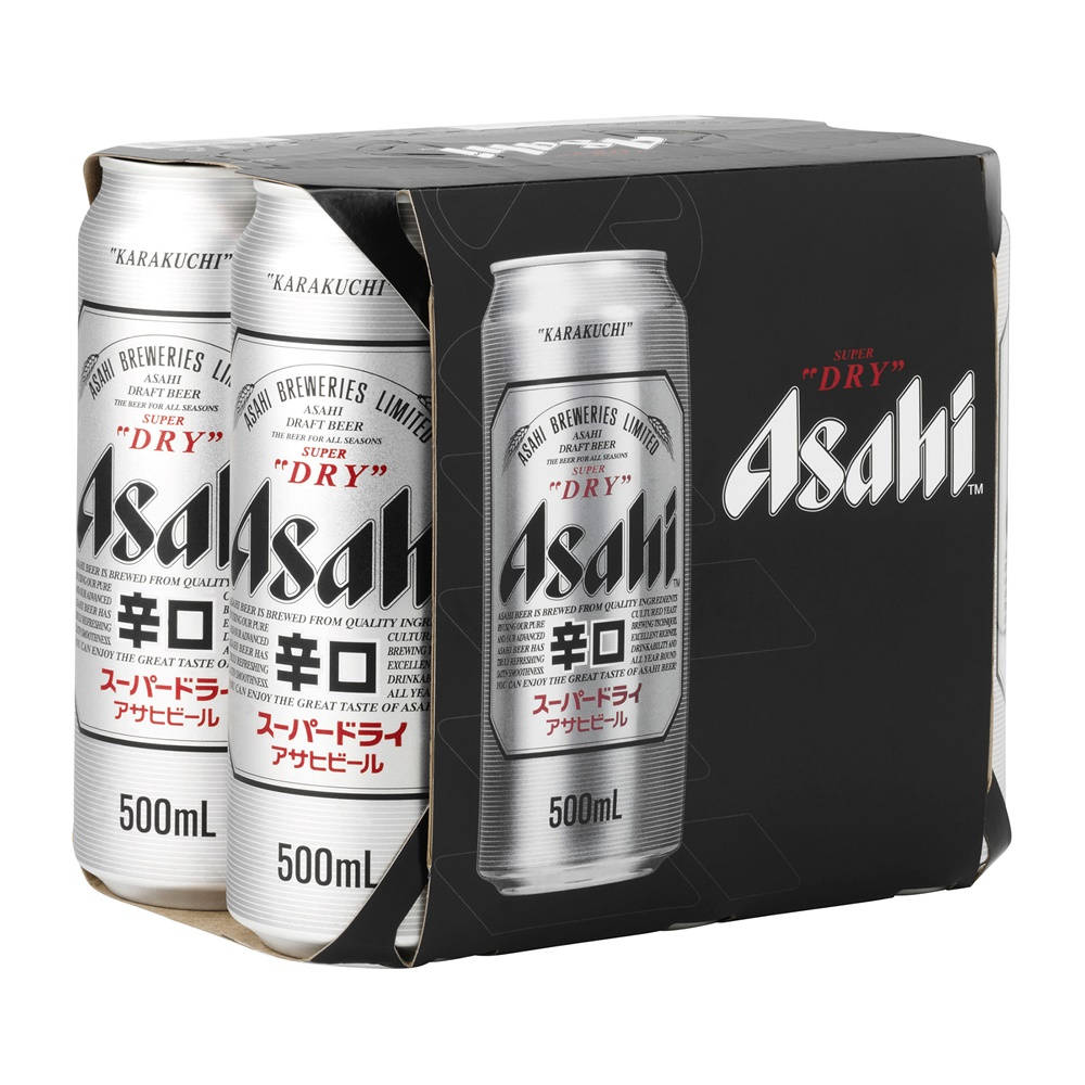 Pack Asahi Super Dry Black Background