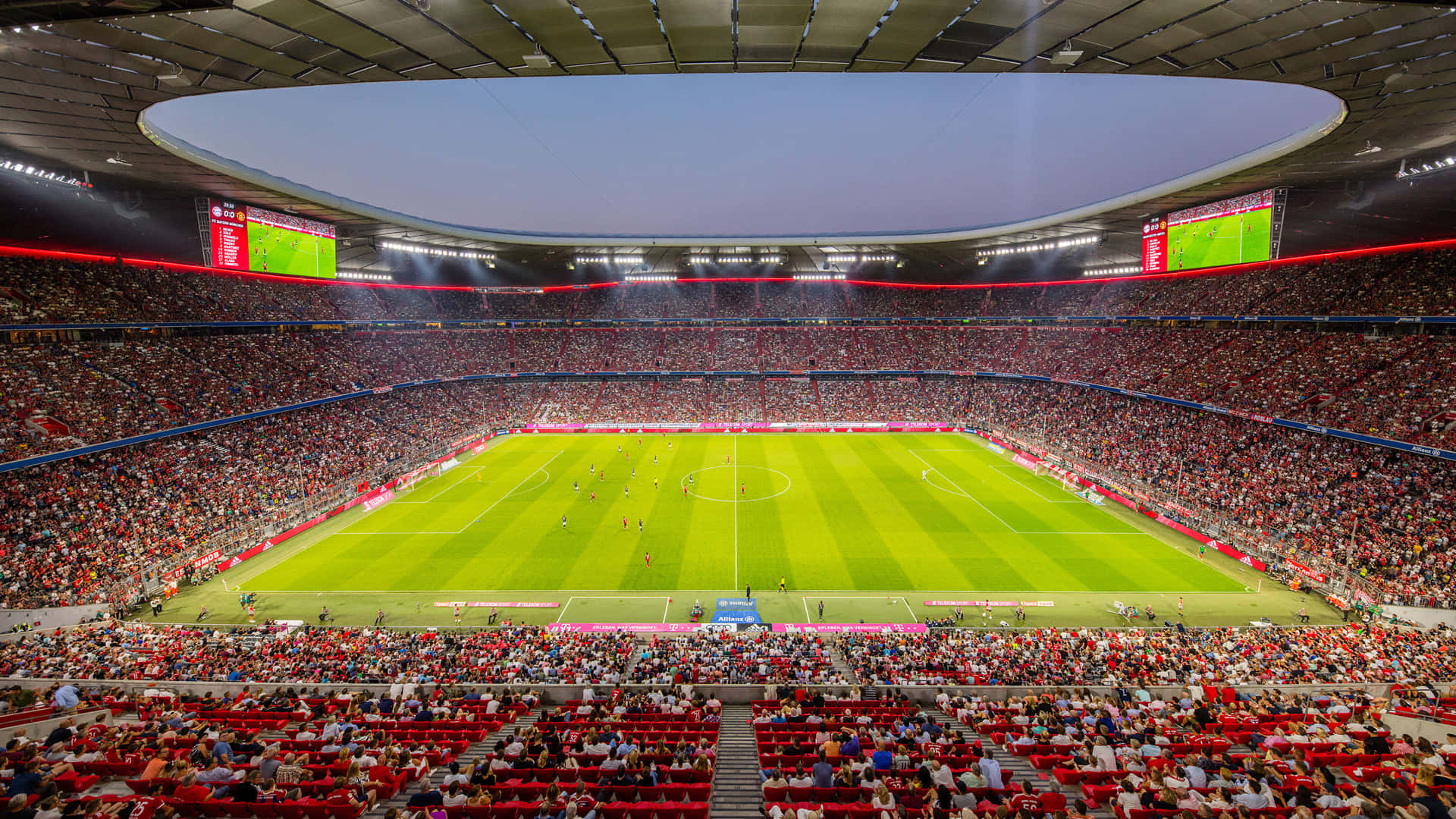 Packed Stadium Football Match Background