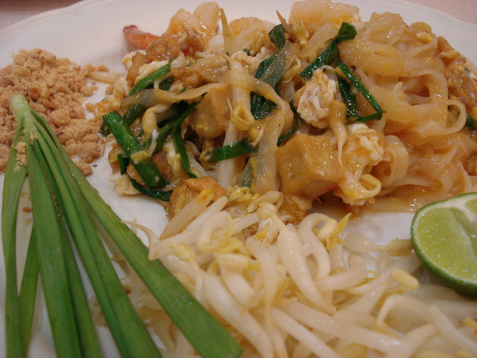 Pad Thai Noodles Dish Close-up Background