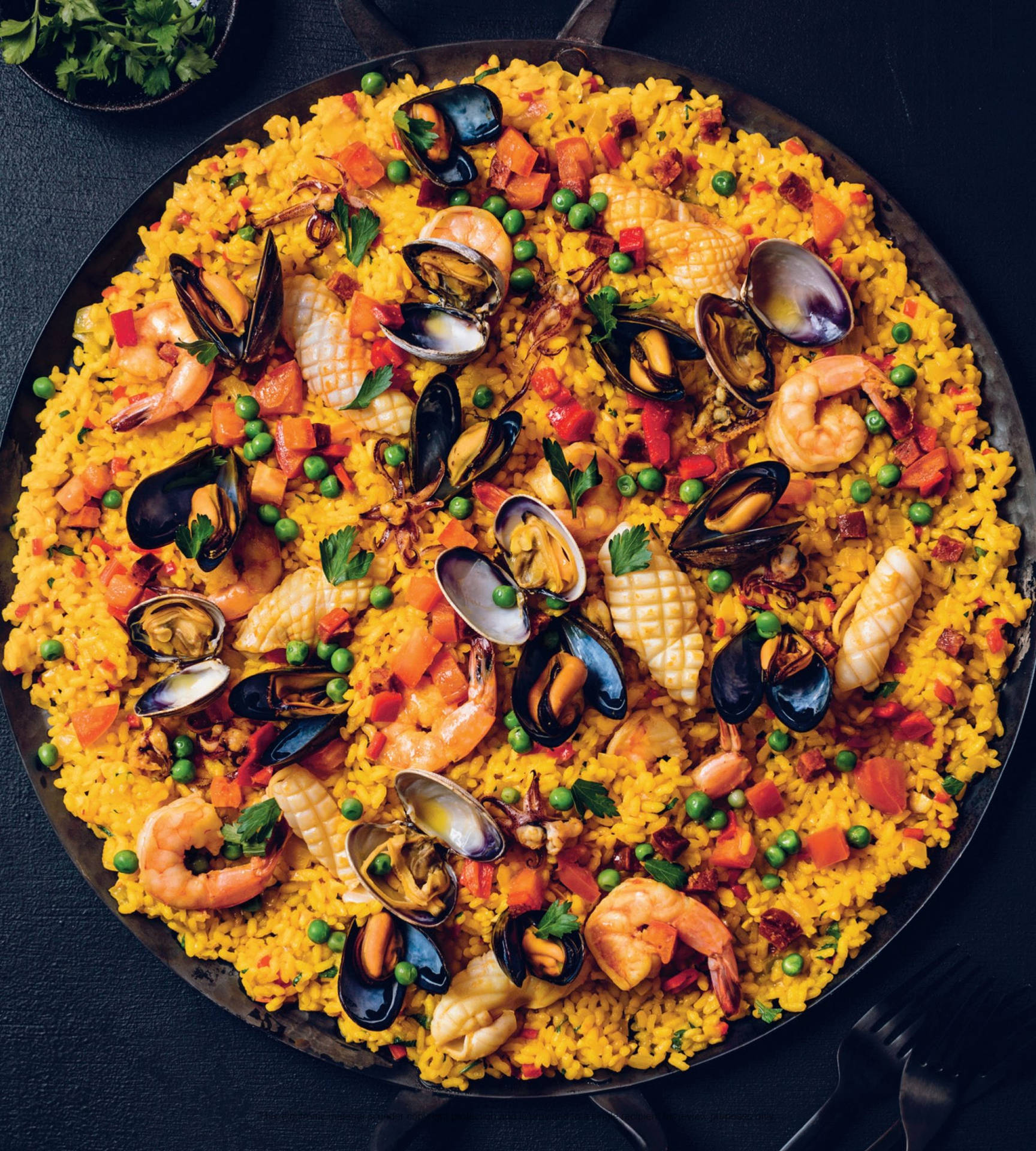 Paella De Marisco Dish Background