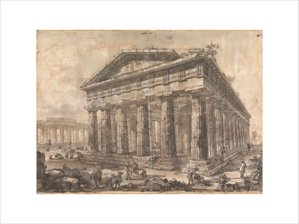 Paestum Drawing Background