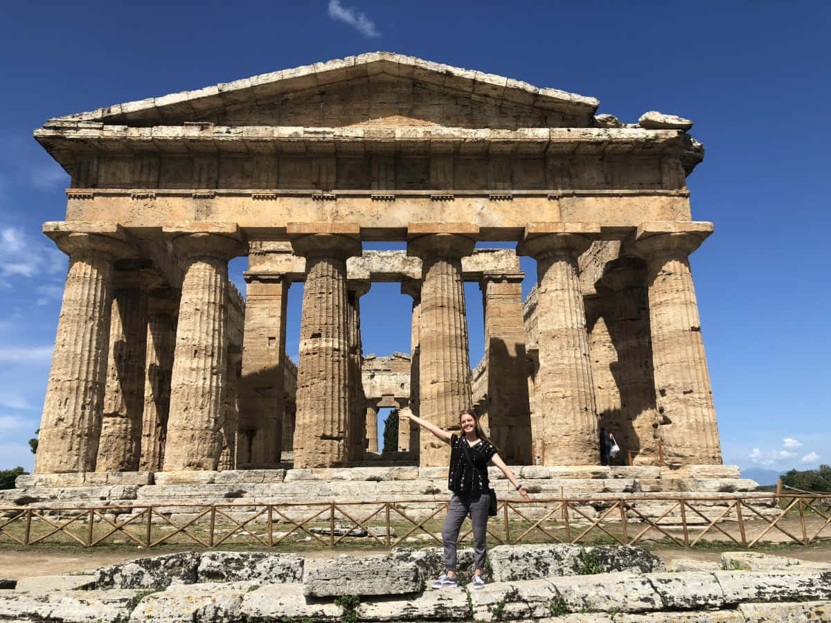Paestum Tourist Girl Posing