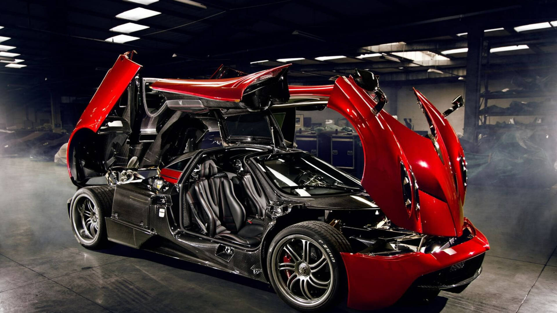Pagani Huayra Red Coupe Background
