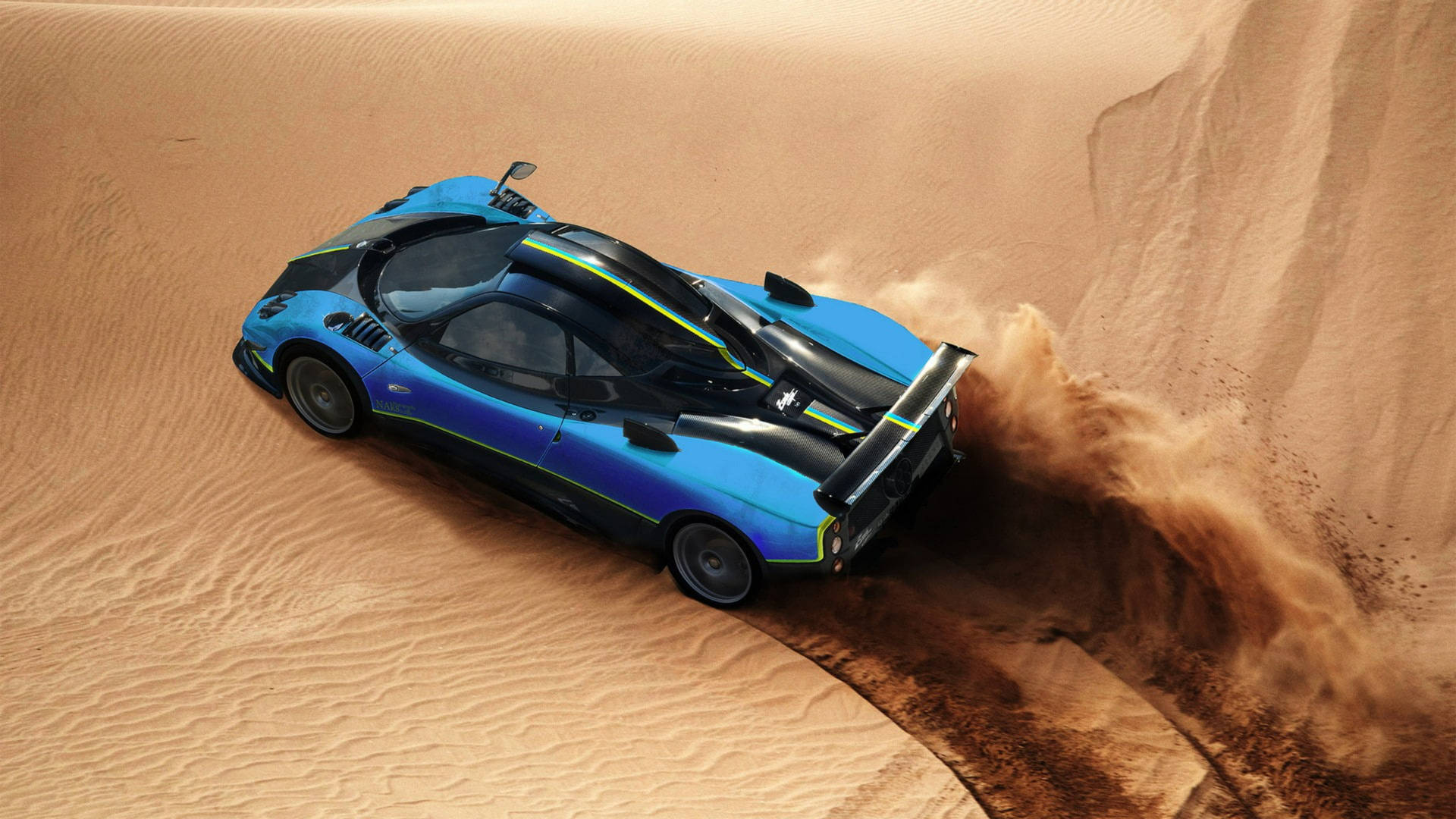 Pagani Zonda Cinque Roadster Desert Aerial Background