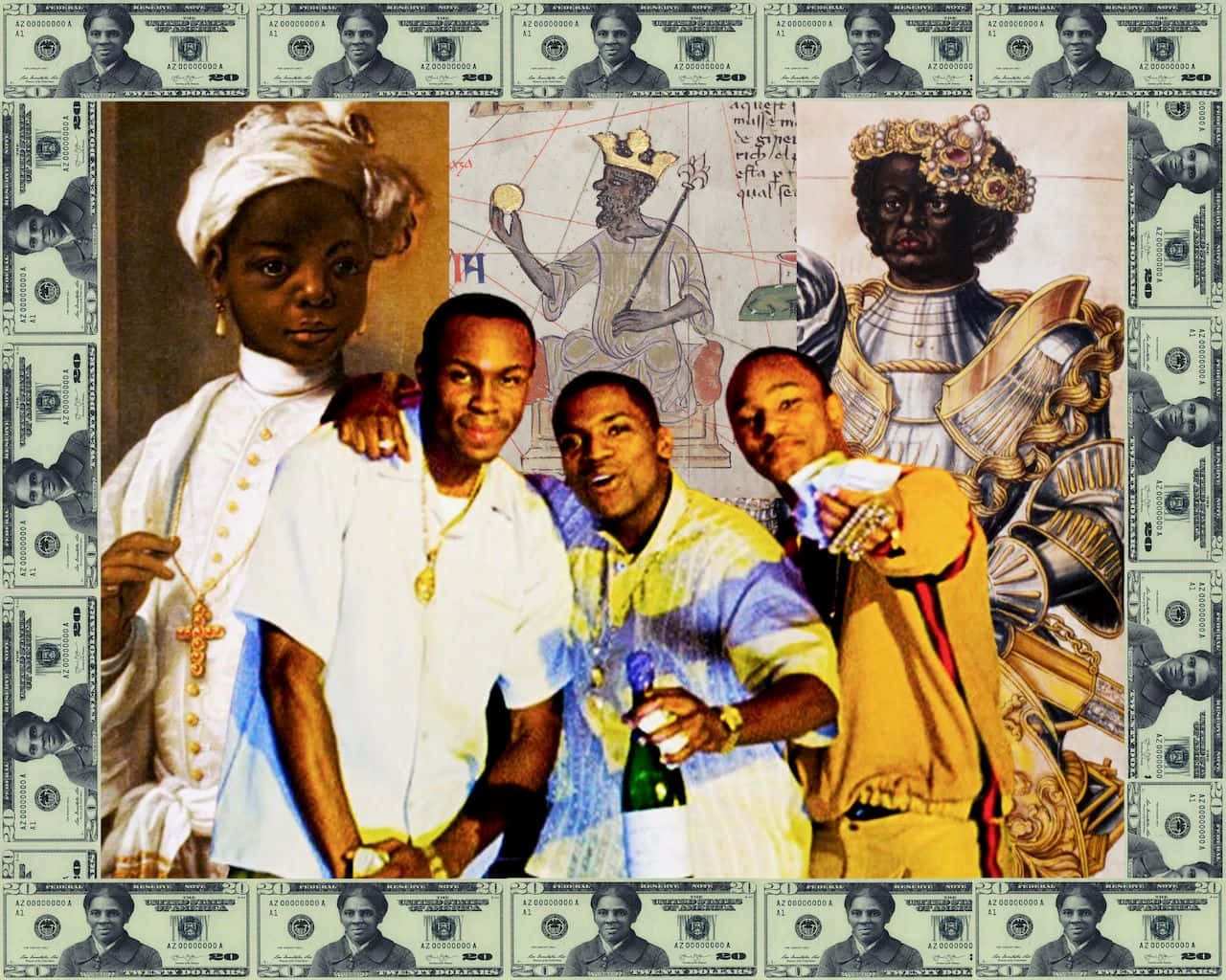 Paid In Full Collage Of Cultural History And Hip Hop Background