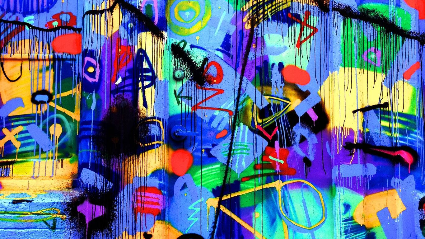 Paint Drips Graffiti Laptop Background