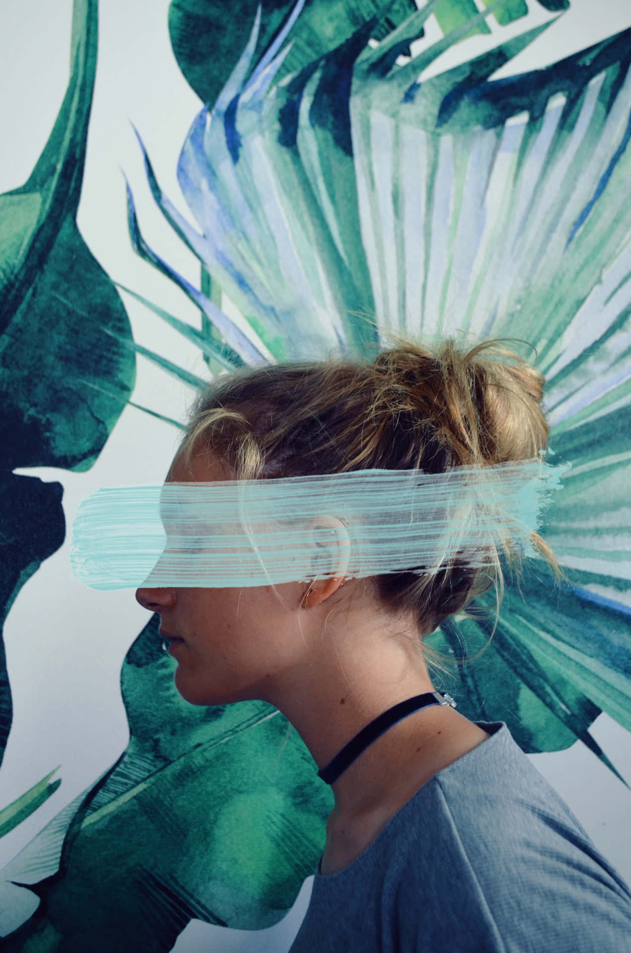 Paint Passing Over A Girl's Face Background