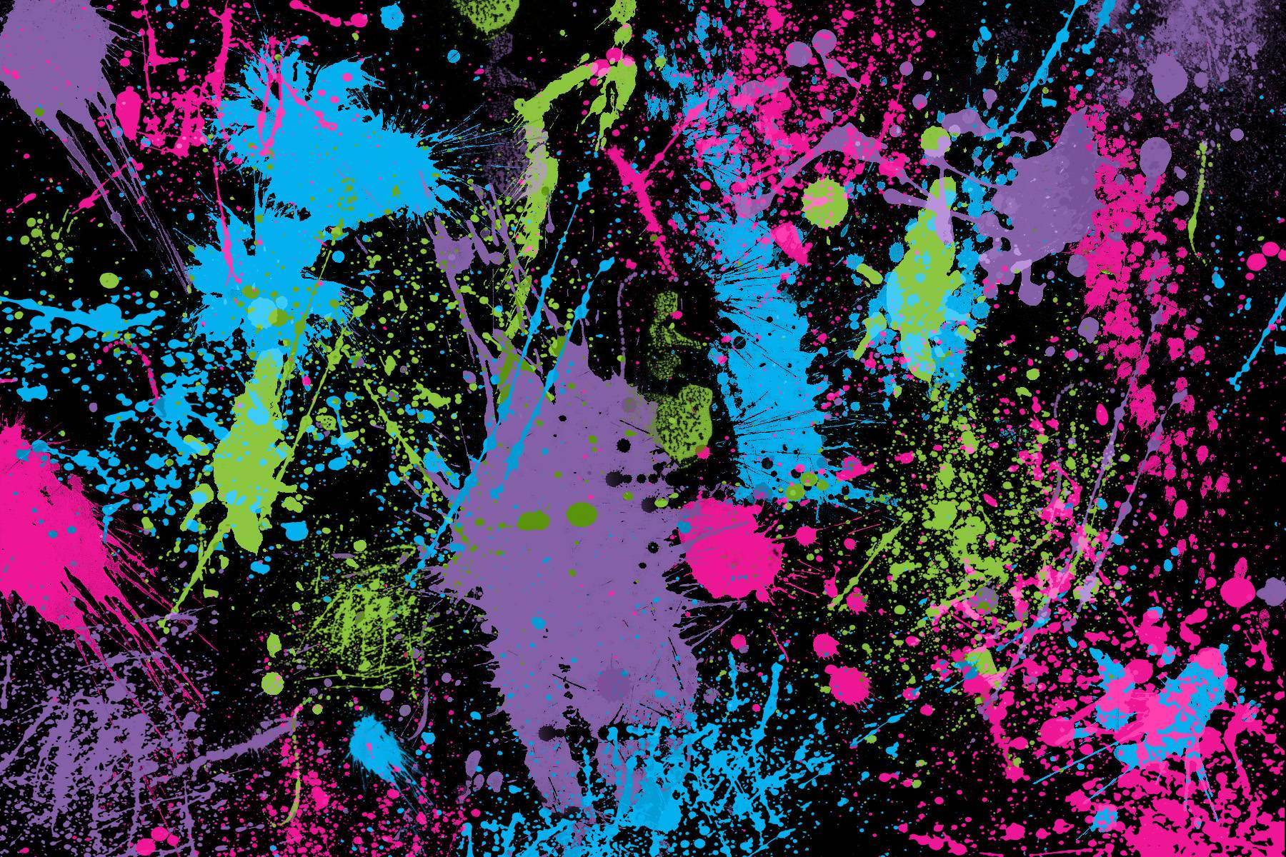 Paint Splatter Aesthetic In Black Background