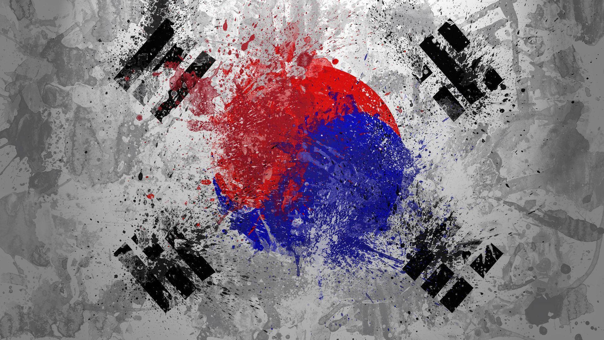 Paint Splatter South Korea Flag