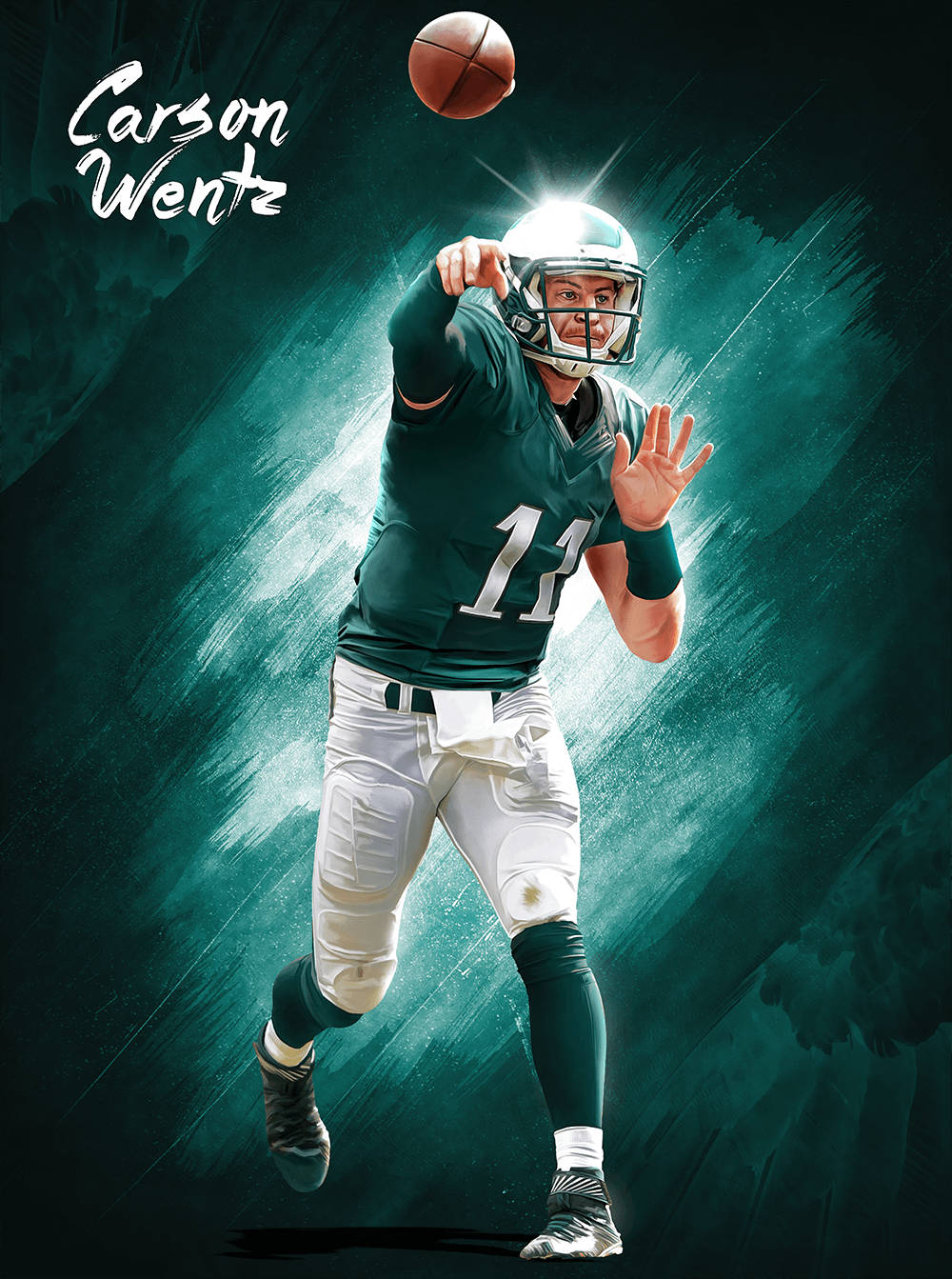 Painted Art Nfl Carson Wentz